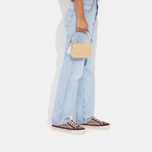 Coach straw wristlet